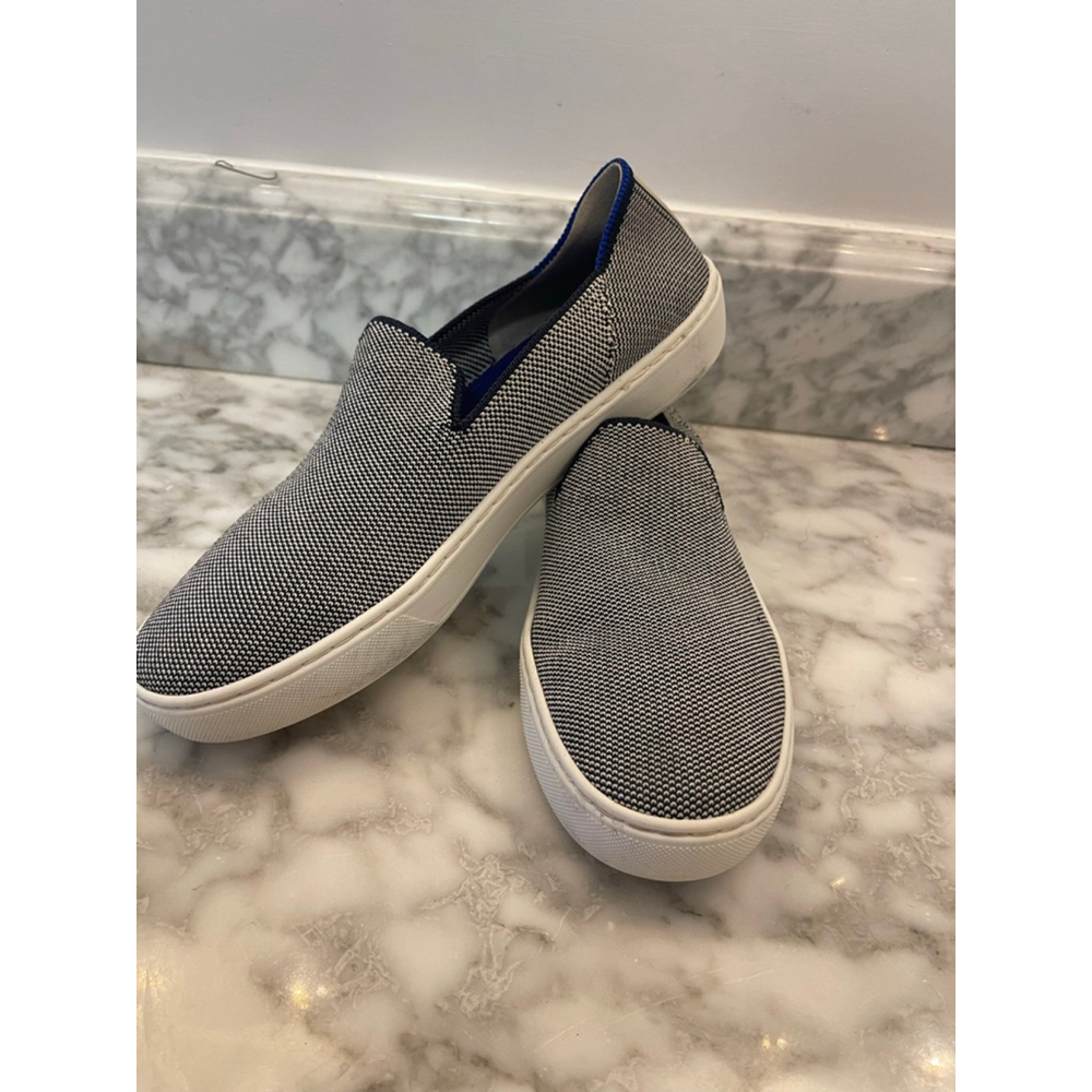 Rothy’s The City Slip On Navy White Knit Sneakers Womens 7 No Insoles - Picture 2 of 8